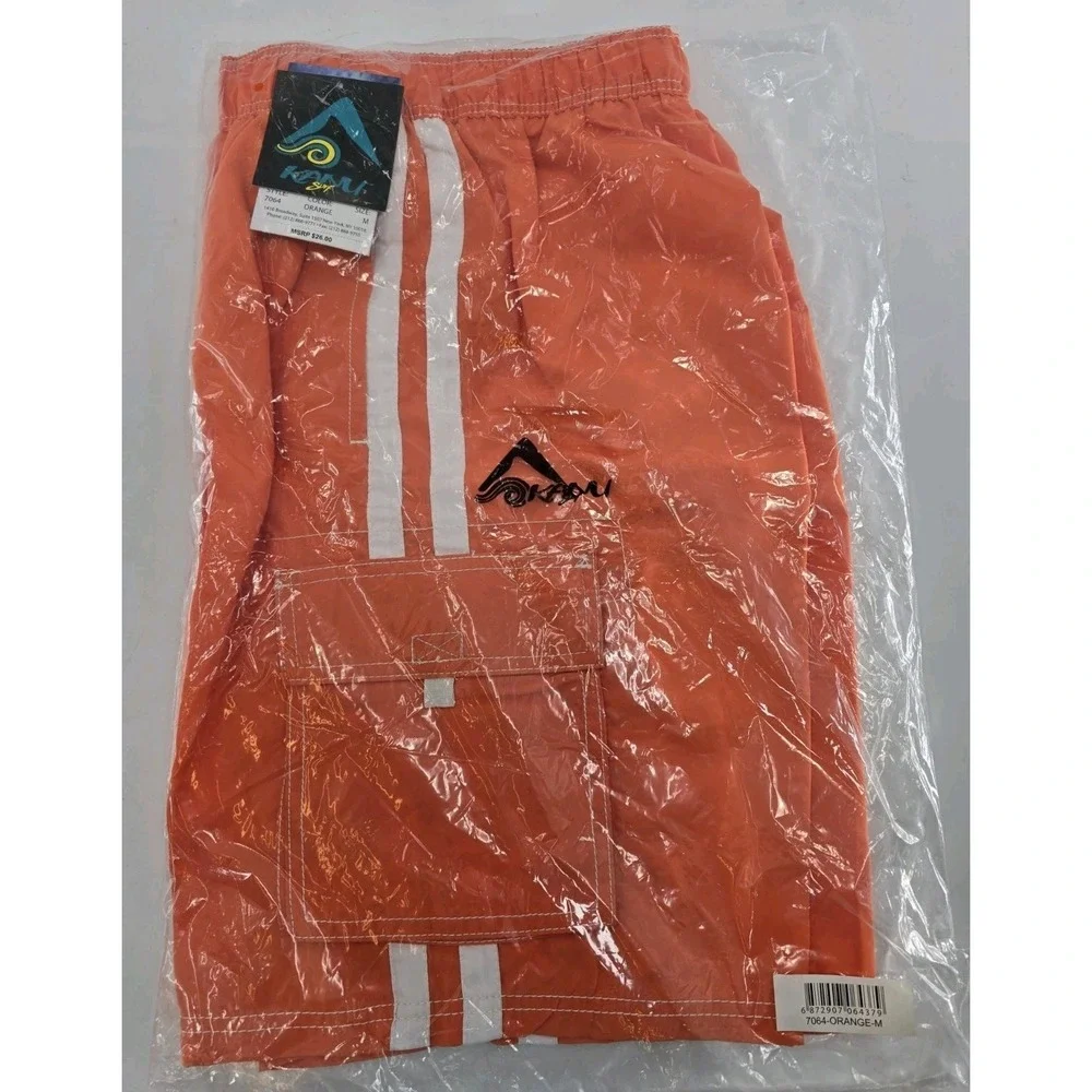 NWT Kanu Surf Men's Barracuda Swim Trunks - Color Orange‎ - Size M
